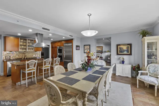 a view of a dining room and livingroom view