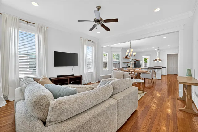 a living room with furniture