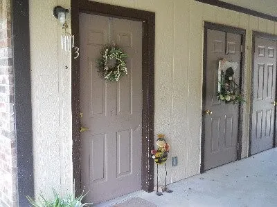 a view of a park with a slide