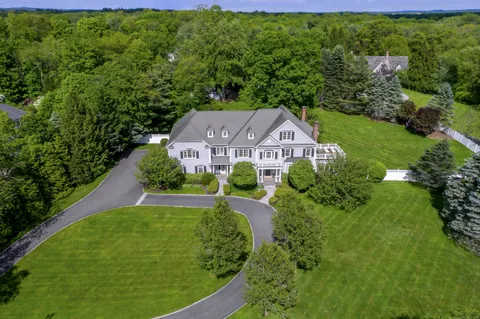 an aerial view of a house