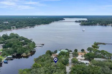 an aerial view of residential house and outdoor space