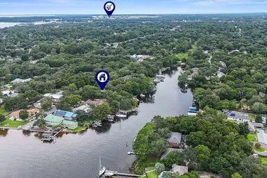 a view of a lake with a mountain in the background