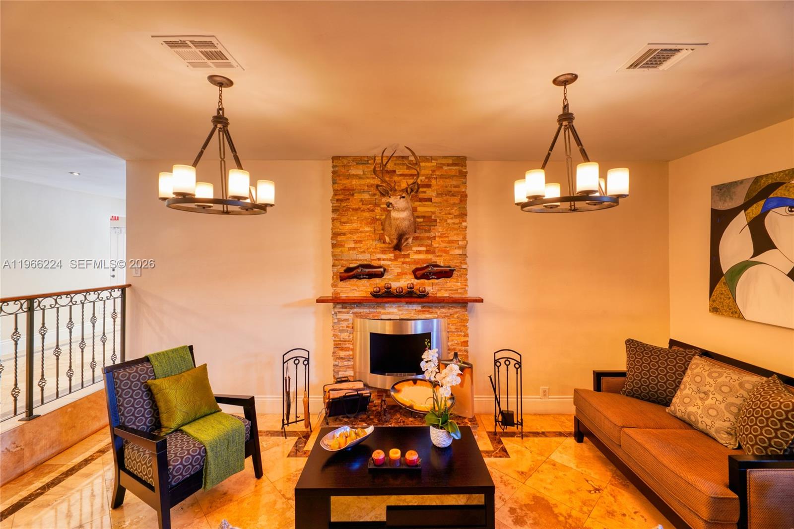 5826 Southwest 17th Street Miami, FL 33155 - Photo 14 of 46 a dining room with furniture a chandelier and wooden floor