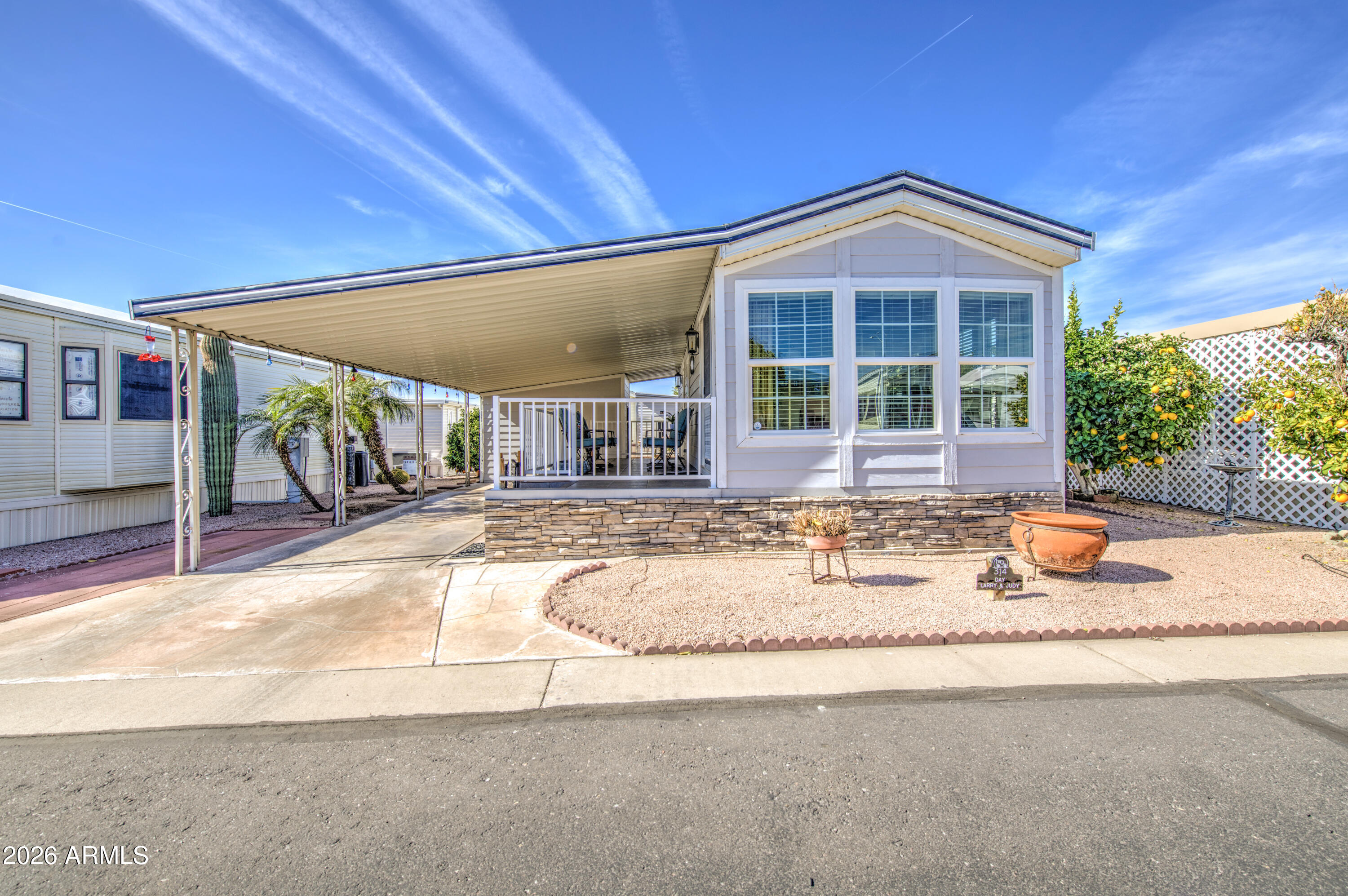 a house view with a outdoor space