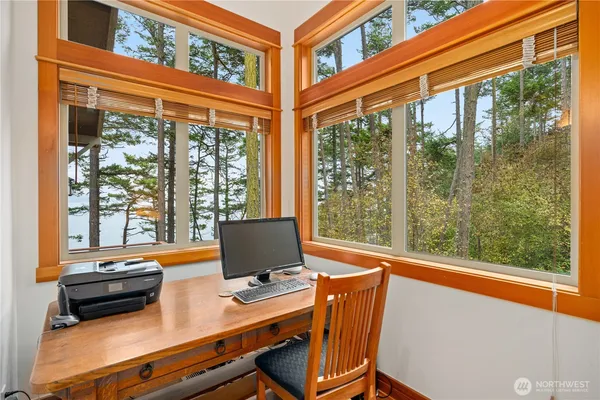 a view of workspace with a window