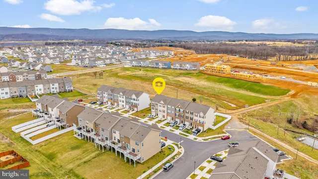 a view of an ocean and a building