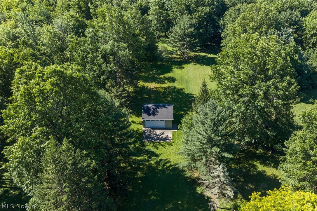 6832 Hillside Road Independence, OH 44131 - Photo 40 of 44 Aerial view of second garage, yard and woods