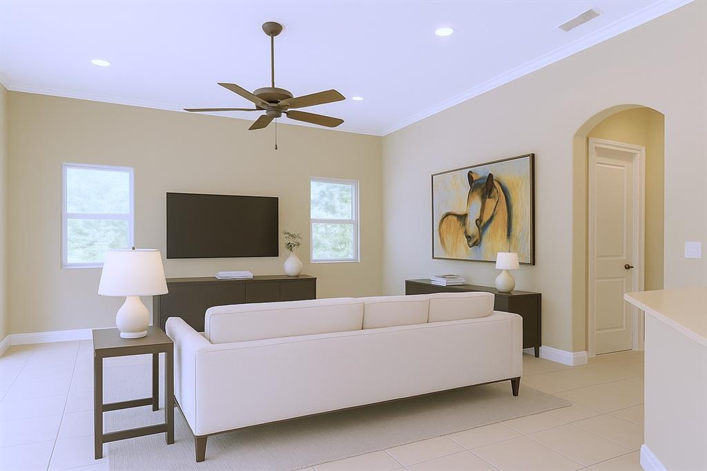 15601 Southwest 15th Street Davie, FL 33326 - Photo 9 of 52 a living room with furniture and a flat screen tv
