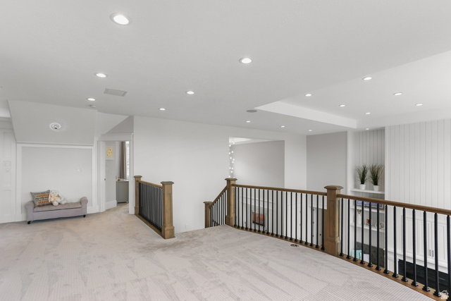1354 South 800 East Mapleton, UT 84664 - Photo 47 of 129 Unfurnished room featuring light carpet and recessed lighting