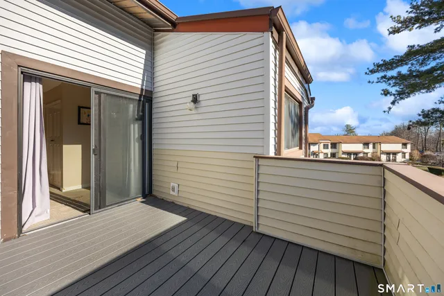 a view of a terrace with sky view