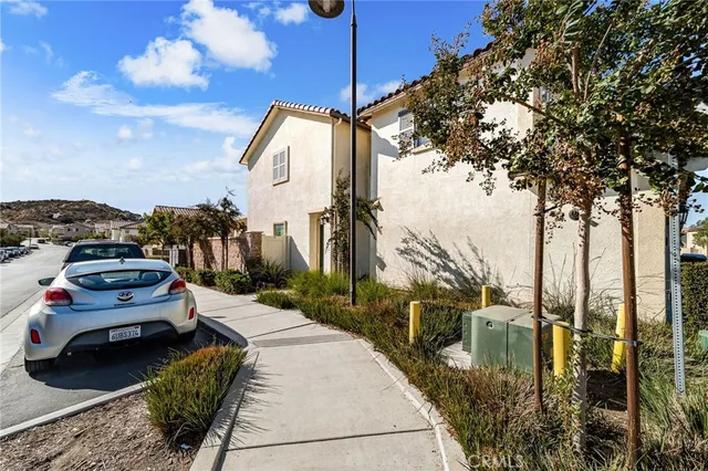 a view of a balcony with couch
