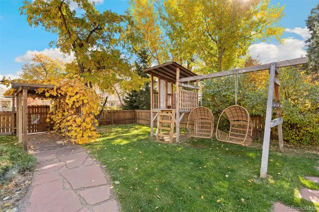 a backyard of a house with lots of green space