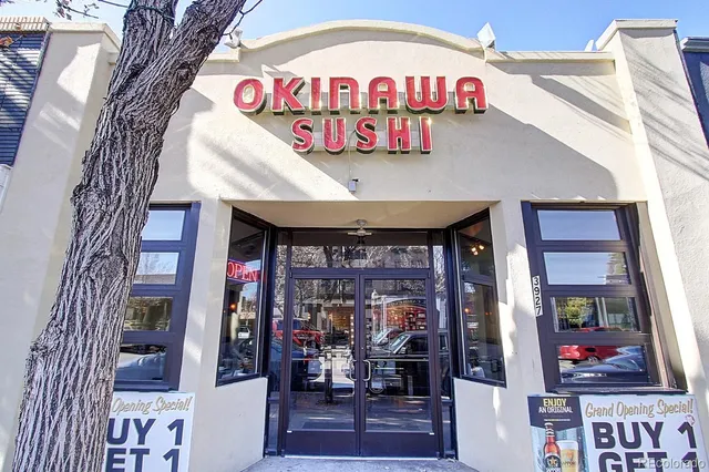 a view of a building entrance