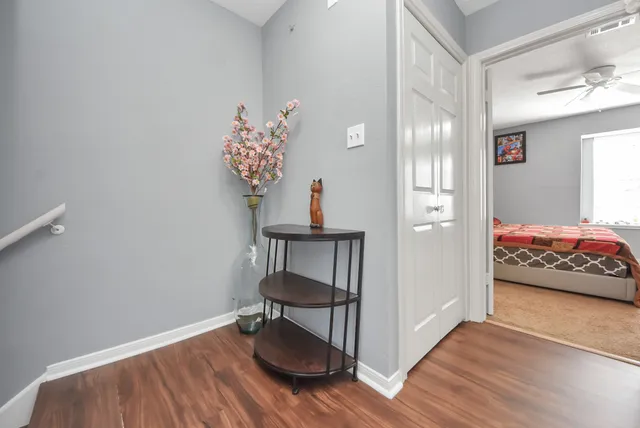 a view of livingroom with furniture and wooden floor
