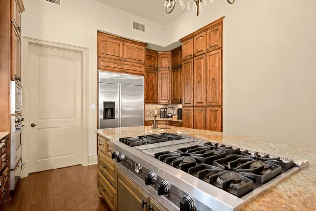 a close view of stove top oven