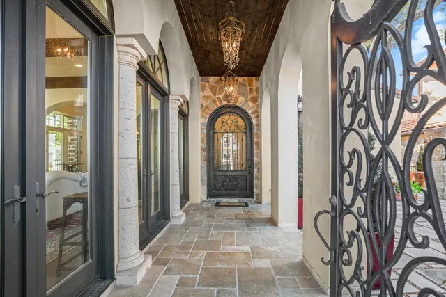 a view of an entryway with a door