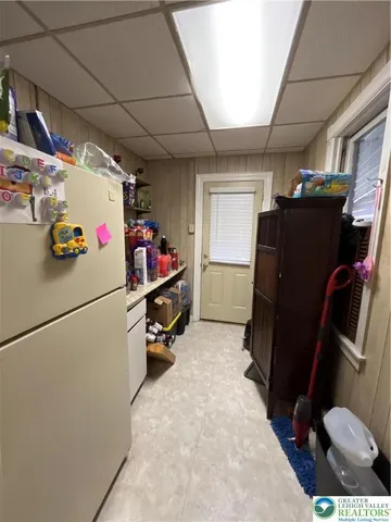 a storage room with washer and dryer