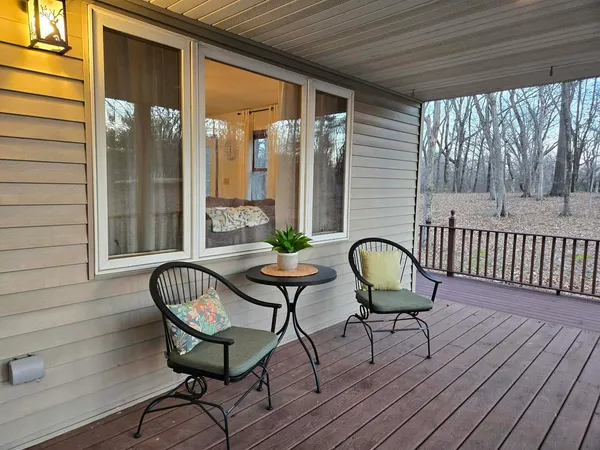 a view of wooden deck