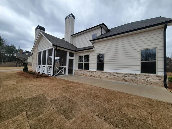 front view of a house with a street