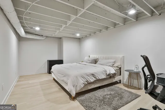 a view of a park with chairs