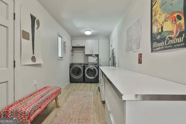 a bedroom with a bed and a stove