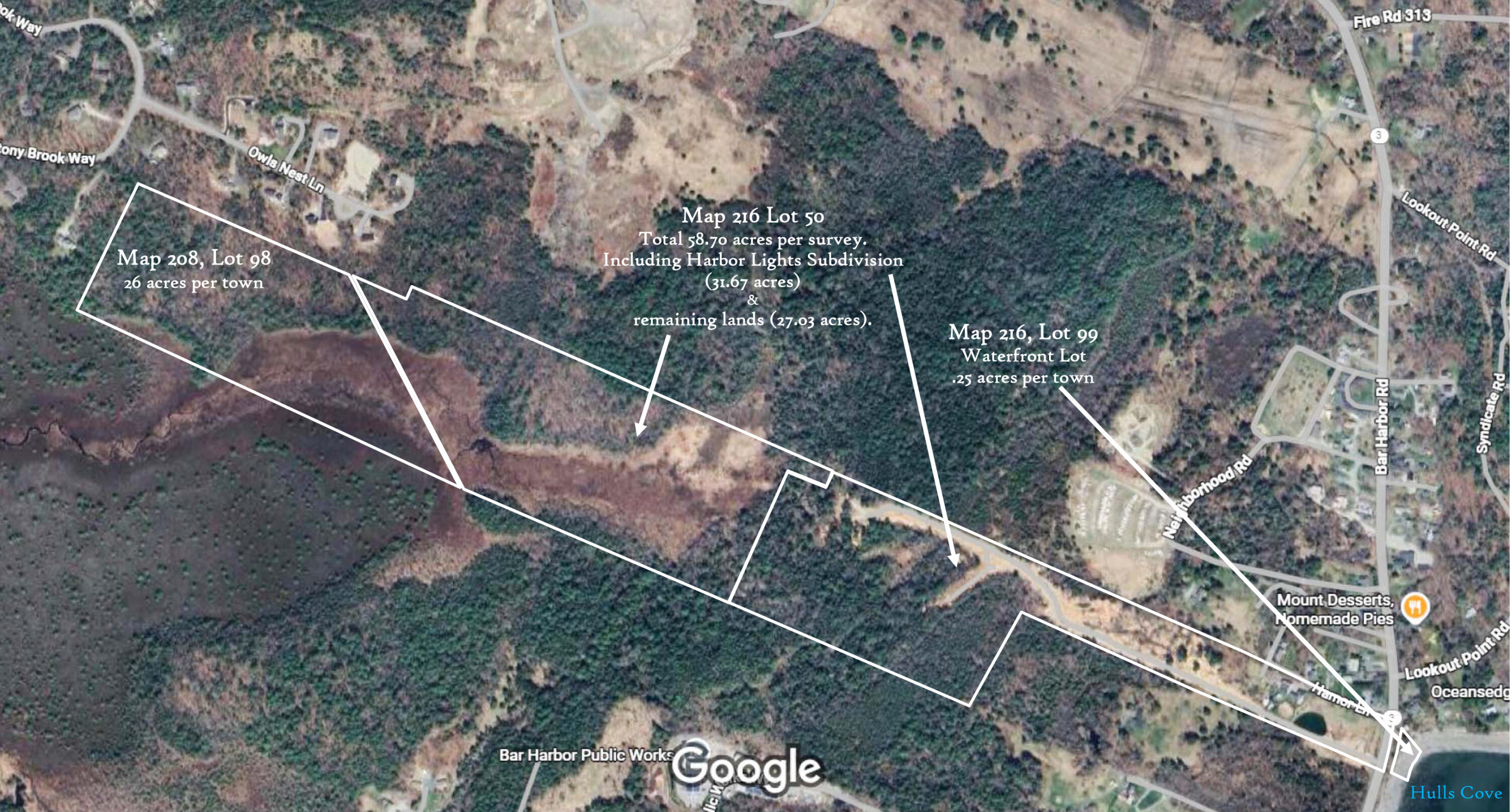 18 Hamor Lane Bar Harbor, ME 04609 - Photo 102 of 103 85 acres on Satellite Maps ~ Harbor Ligh