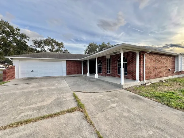 front view of a house with a garage