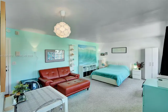 a living room with furniture