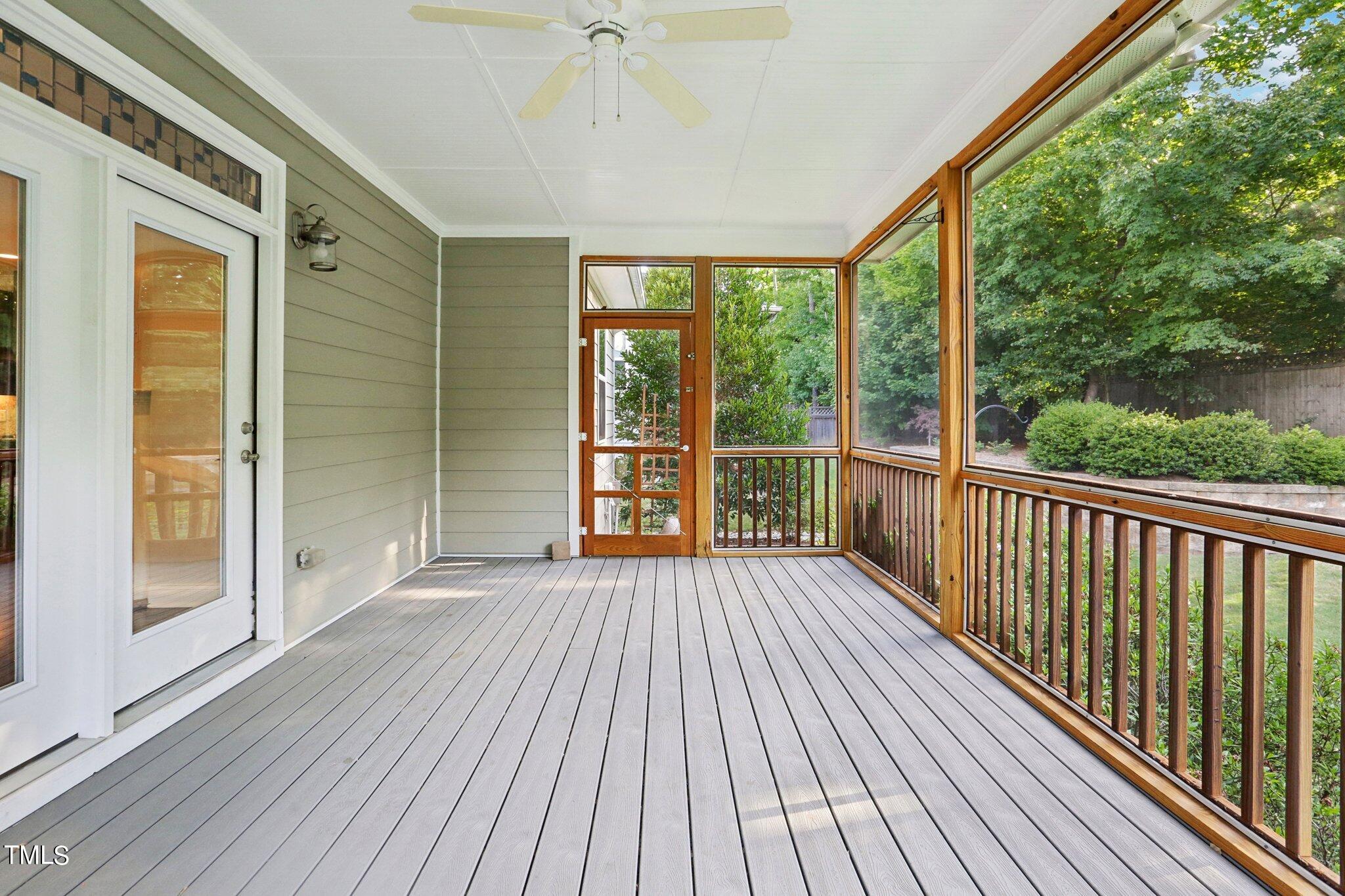 517 Plainview Avenue Raleigh, NC 27604 - Photo 42 of 58 Screened porch with composite decking and ceiling fan,