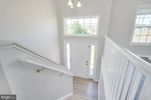 a view of an entryway with a window