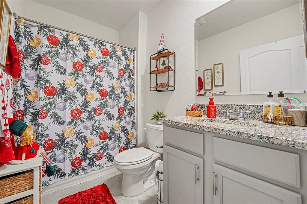 2756 Grandbury Grove Road Lakeland, FL 33811 - Photo 17 of 27 a bathroom with a sink toilet vanity and curtain