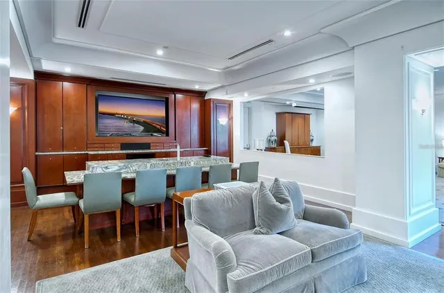a kitchen with granite countertop lots of counter top space