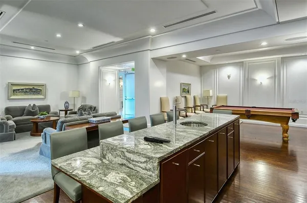 a view of a room with furniture