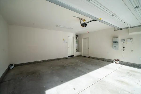 a view of a room with a garage