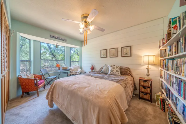 a view of a lake with a yard