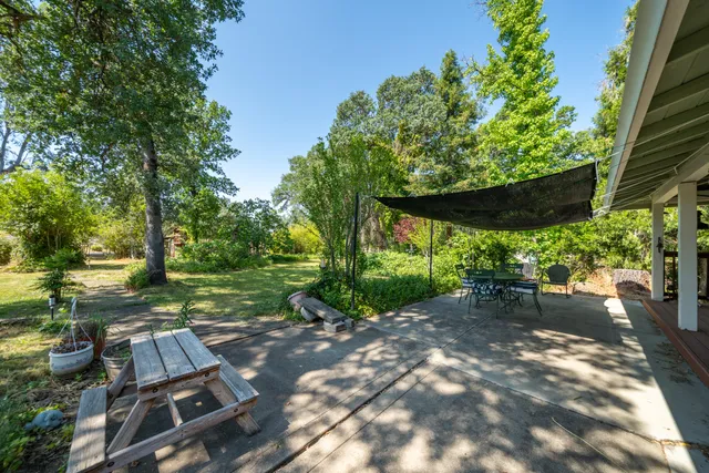 a view of an outdoor space with seating