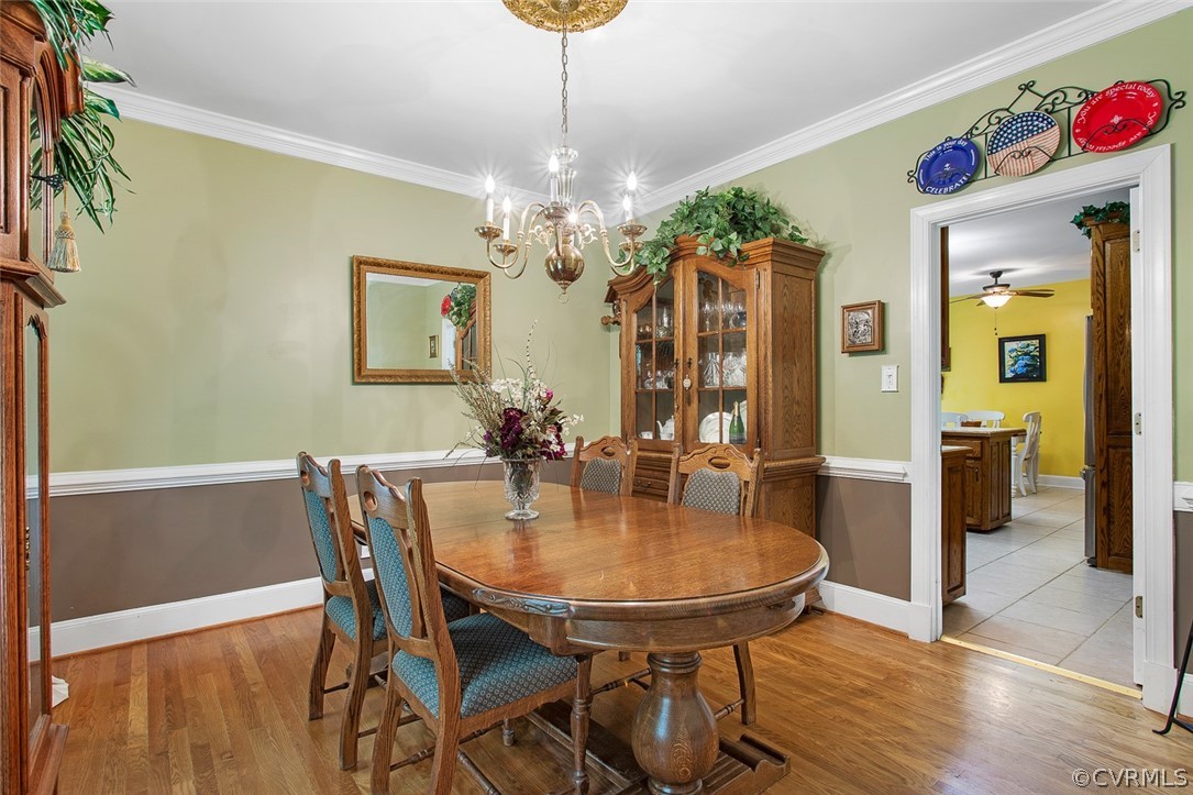 12625 2nd Branch Road Chesterfield, VA 23838 - Photo 19 of 49 Formal Dining Rm with hardwood floors and crown mo