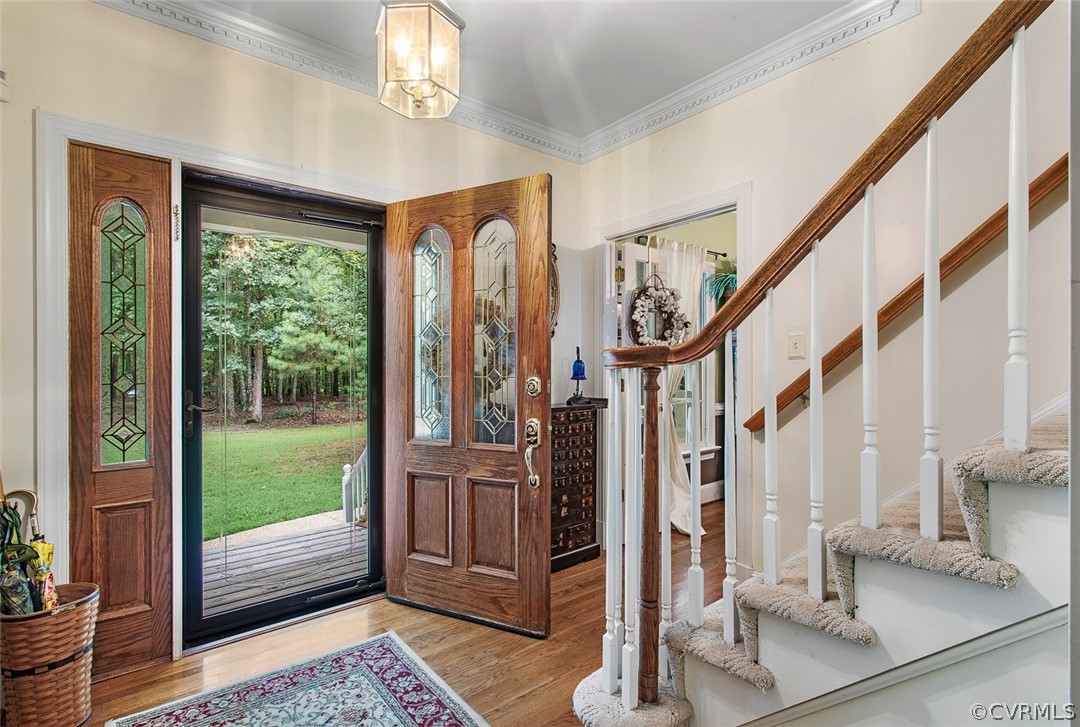 12625 2nd Branch Road Chesterfield, VA 23838 - Photo 8 of 49 Foyer with Hardwood Floors and crown molding