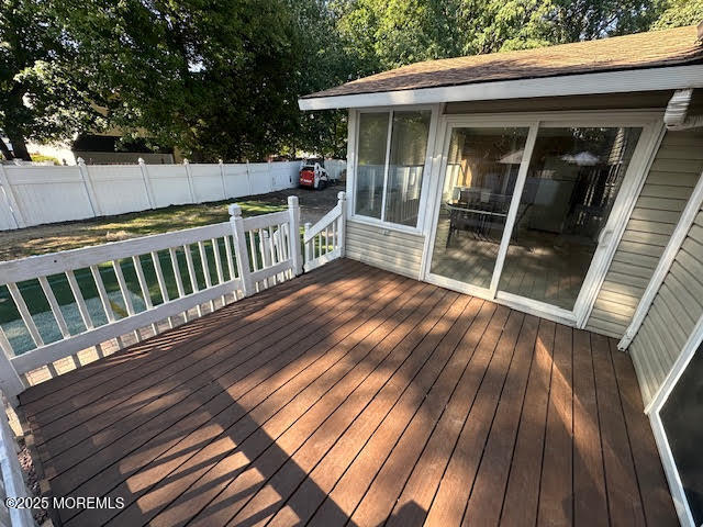 8 Shadow Ridge Court Howell, NJ 07731 - Photo 33 of 39 a view of backyard with a deck and wooden floor