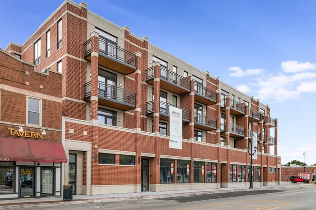 a front view of a building