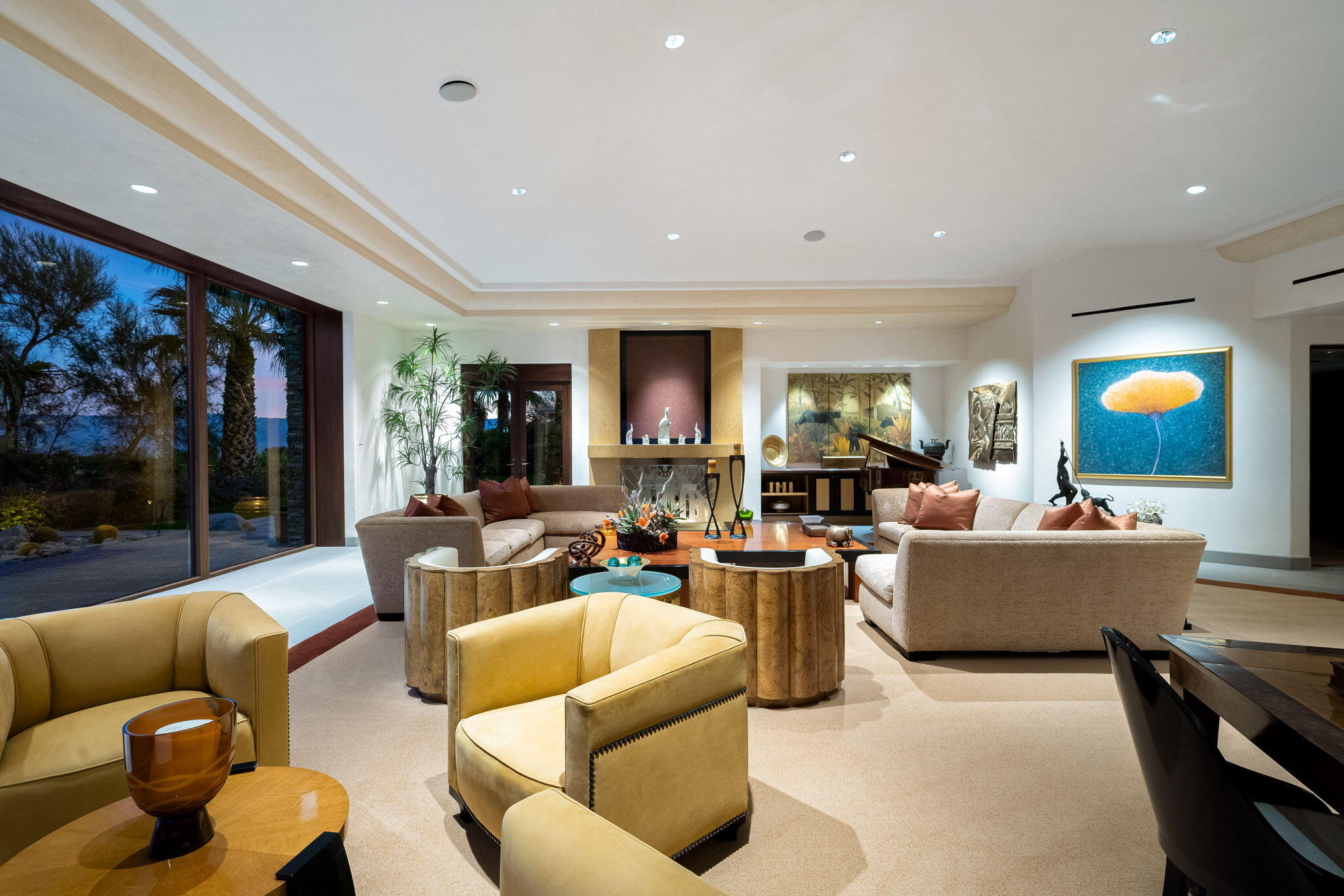 100 Lantana View Palm Desert, CA 92260 - Photo 98 of 121 a living room with furniture kitchen view and a large window
