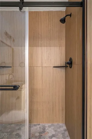 a bathroom with a shower