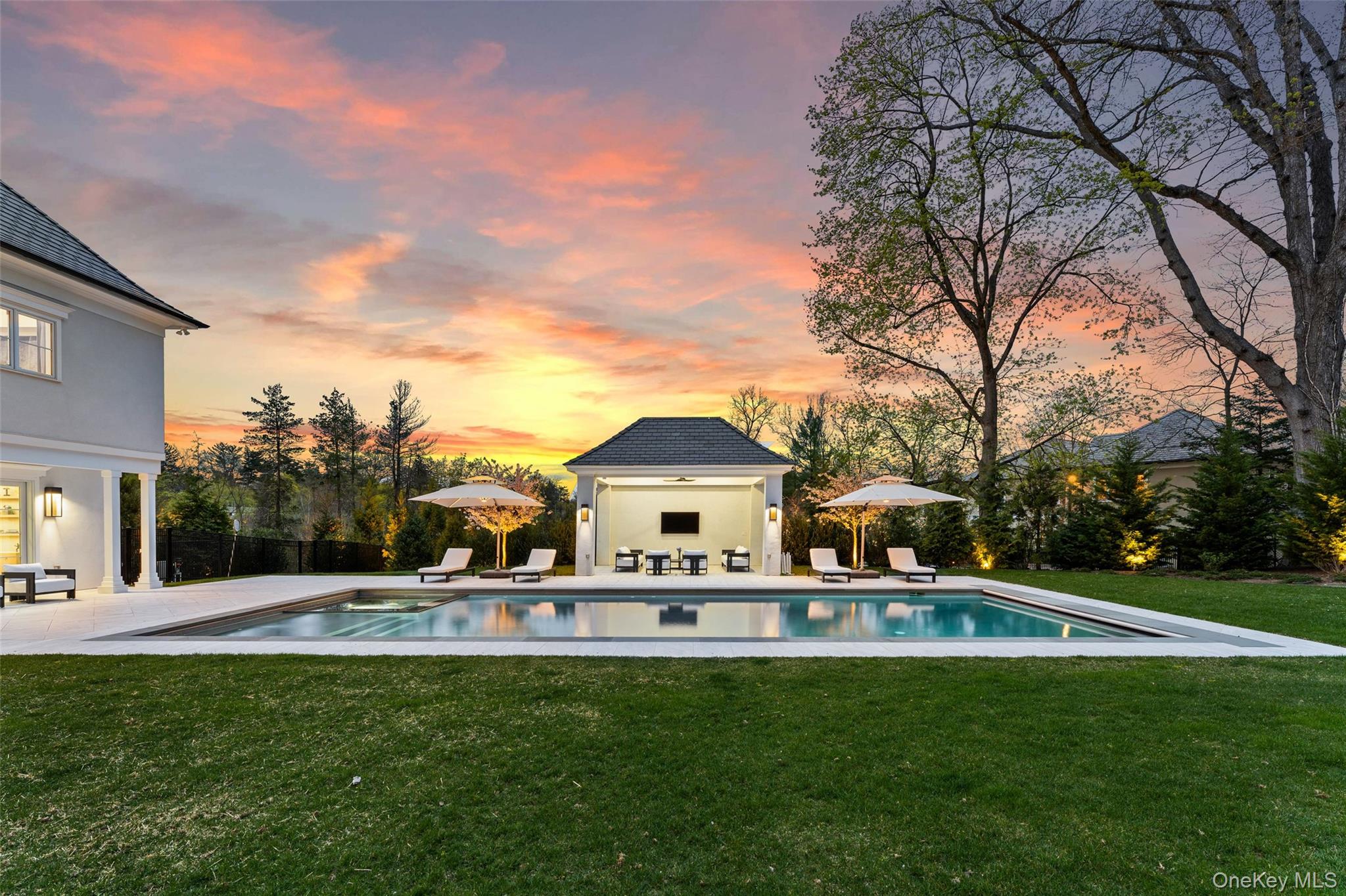 17 Oxford Road Scarsdale, NY 10583 - Photo 42 of 49 Pool at dusk!