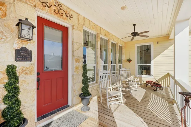 a view of balcony with patio