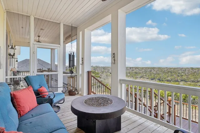 a view of a city from a balcony