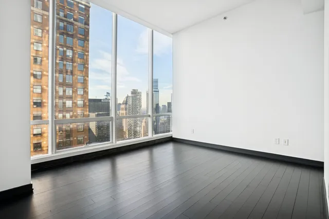 a view of a building from a balcony