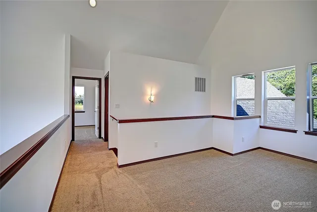 a hallway with window