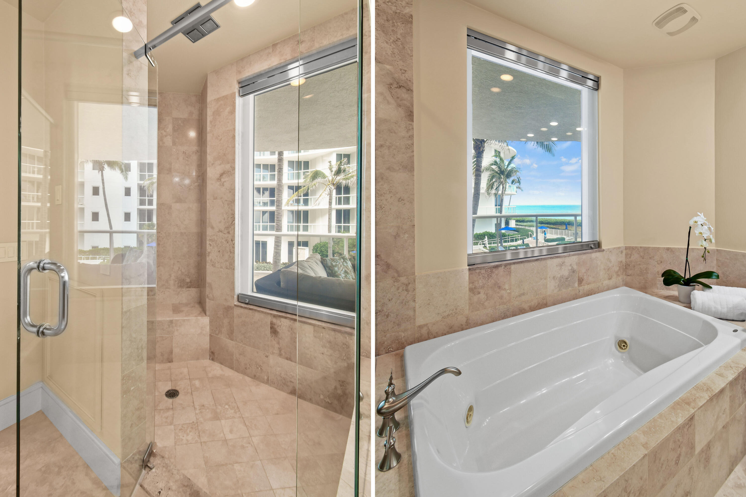 4600 North Ocean Drive, Unit 406 Singer Island, FL 33404 - Photo 51 of 106 a bathroom with a tub shower and sink