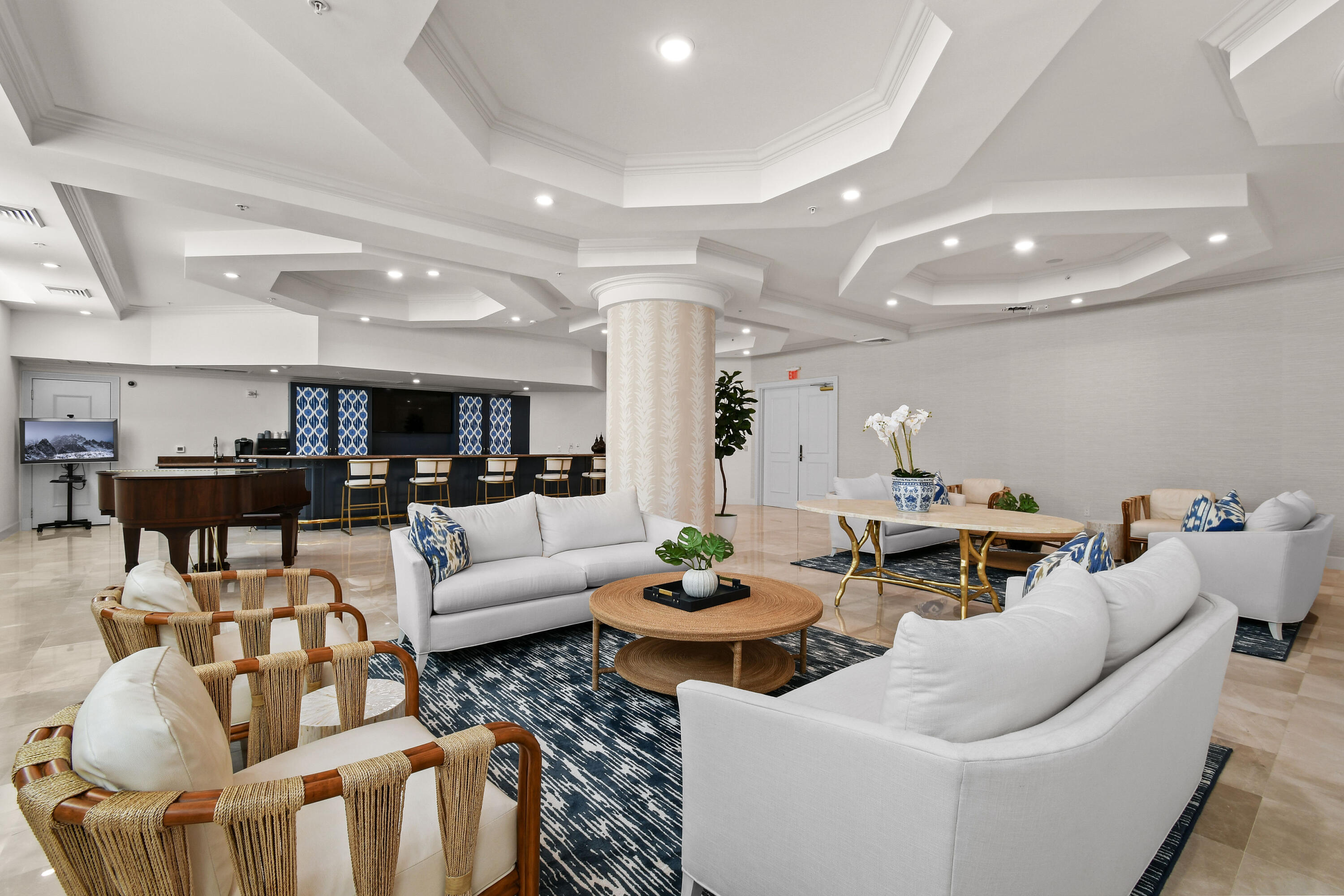 4600 North Ocean Drive, Unit 406 Singer Island, FL 33404 - Photo 93 of 106 a living room with furniture and view of kitchen