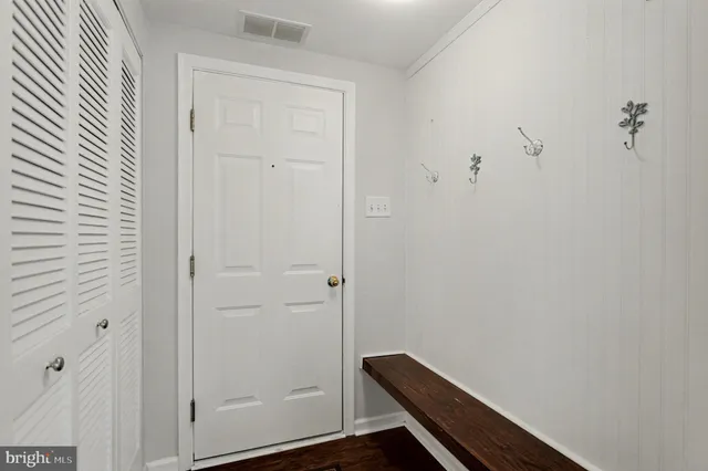 a small space with wooden floor